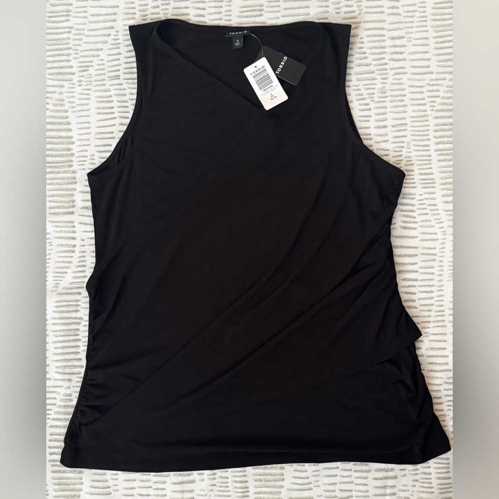 Torrid Black Draped Tank Top